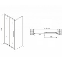 Душевая дверь Abber Schwarzer Diamant 160 AG30160MH профиль Хром стекло матовое