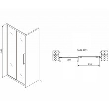 Душевая дверь Abber Schwarzer Diamant 170 AG30170MH профиль Хром стекло матовое