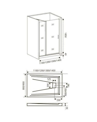 Душевая дверь Good Door Fantasy 130 WTW-130-C-CH ФА00027 профиль Хром стекло прозрачное