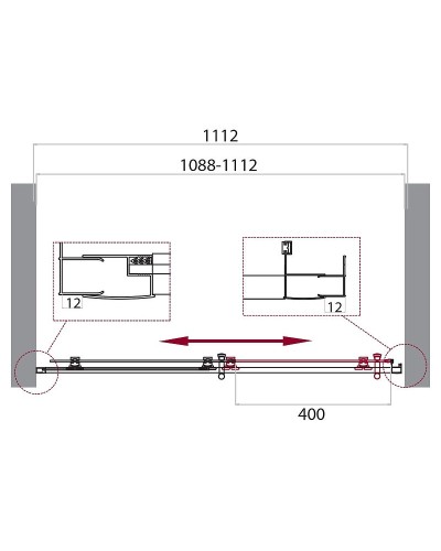 Душевая дверь BelBagno Uno 110 UNO-195-BF-1-110-CH-CR профиль Хром стекло шиншилла