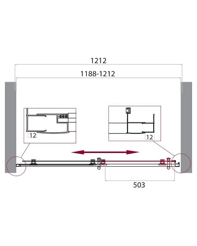 Душевая дверь BelBagno Uno 120 UNO-195-BF-1-120-CH-CR профиль Хром стекло шиншилла