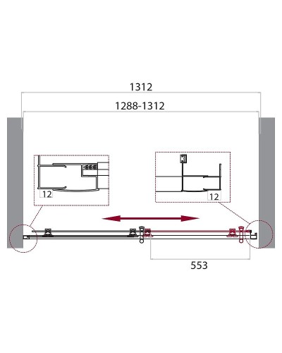 Душевая дверь BelBagno Uno 130 UNO-195-BF-1-130-CH-CR профиль Хром стекло шиншилла