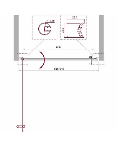 Душевая дверь BelBagno Uno 60 UNO-B-1-60-CH-Cr профиль Хром стекло шиншилла