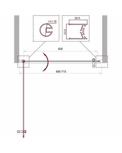 Душевая дверь BelBagno Uno 70 UNO-B-1-70-CH-Cr профиль Хром стекло шиншилла
