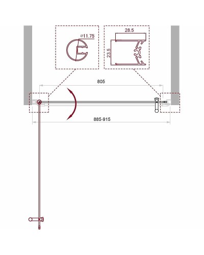 Душевая дверь BelBagno Uno 90 UNO-B-1-90-CH-Cr профиль Хром стекло шиншилла