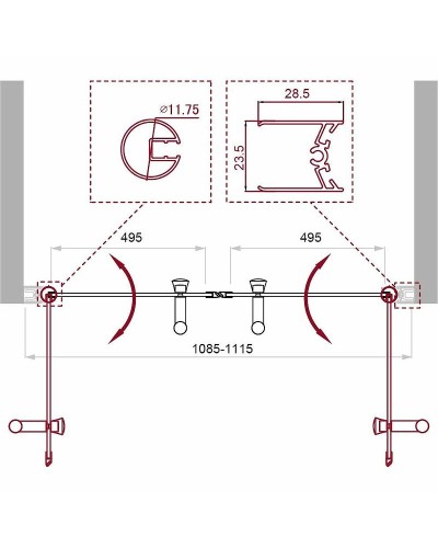 Душевая дверь BelBagno Uno 110 UNO-B-2-110-CH-Cr профиль Хром стекло шиншилла