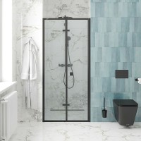 Душевая дверь Cerutti SPA Bella 80 D81B профиль Черный стекло прозрачное