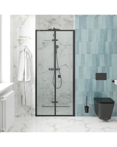 Душевая дверь Cerutti SPA Bella 80 D81B профиль Черный стекло прозрачное