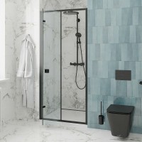 Душевая дверь Cerutti SPA Bella 80 D81B профиль Черный стекло прозрачное