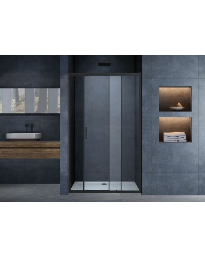 Душевая дверь Vincea Alpha 120 VDS-3AL120CLB профиль Черный стекло прозрачное