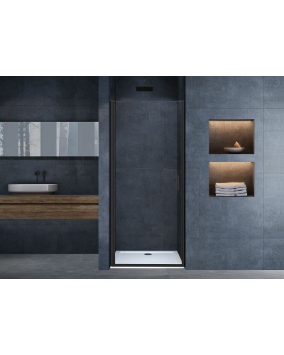 Душевая дверь Vincea Alpha 80 VDP-3AL800CLB профиль Черный стекло прозрачное