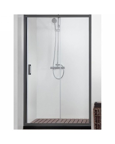 Душевая дверь Aquatek 120 AQ ARI RA 12020BL профиль Черный стекло прозрачное