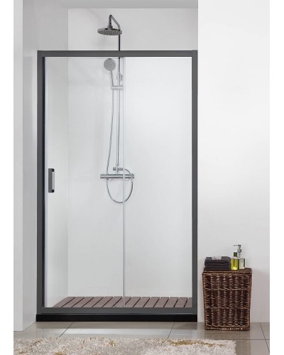 Душевая дверь Aquatek 100 AQ ARI RA 10020BL профиль Черный стекло прозрачное