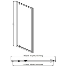 Душевая дверь Aquatek 90 AQ ARI PI 09020BL профиль Черный стекло прозрачное