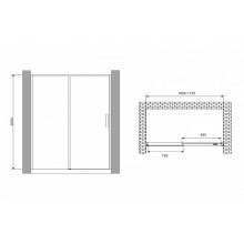 Душевая дверь Abber Komfort 170 AG93170B профиль Черный стекло прозрачное