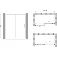 Душевая дверь Abber Komfort 140 AG93140B профиль Черный стекло прозрачное