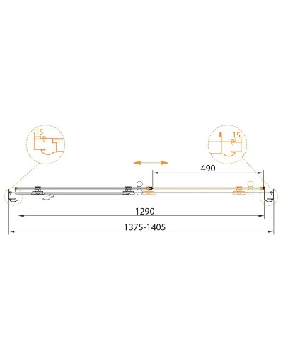 Душевая дверь Cezares Gubileo 140 GIUBILEO-BF-1-140-C-Br профиль Бронза стекло прозрачное