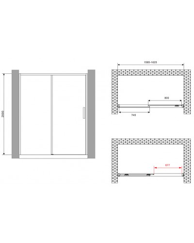 Душевая дверь Abber Komfort 160 AG93160 профиль Хром стекло прозрачное