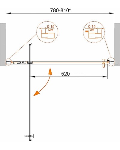 Душевая дверь Cezares Eco 80 ECO-O-BA-1-80-C-Cr профиль Хром стекло прозрачное