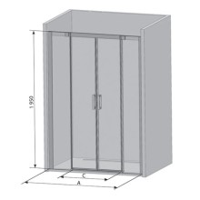 Душевая дверь 200 см Ravak Matrix MSD4 хром прозрачное 0WKK0C00Z1