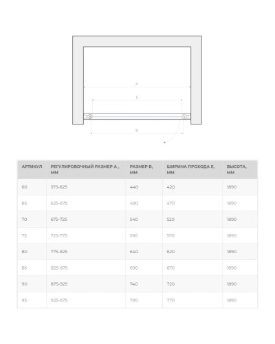 Душевая дверь 90 см Vegas Glass ЕР 90 09 01 прозрачное