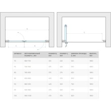 Душевая дверь 75 см Vegas Glass GPS 75 05 01 прозрачное