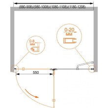 Душевая дверь в нишу CEZARES BERGAMO-W-B-12-120-C-Cr-L-IV