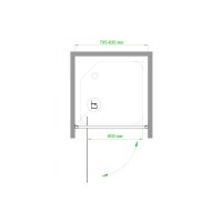 Душевая дверь 80 см Royal Bath RB80HV-T-CH прозрачное