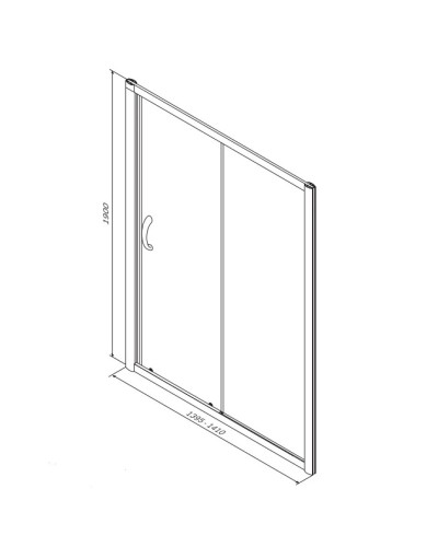 Душевая дверь 140 см AM.PM Bliss L W53S-1401190MT прорзрачное