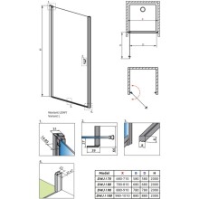 Душевая дверь Radaway Nes 8 DWJ I 80 L прозрачное