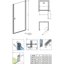 Душевая дверь Radaway Nes 8 DWJ I 80 R прозрачное