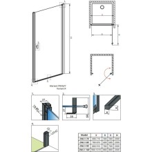 Душевая дверь Radaway Nes Black DWJ I Frame 70 R прозрачное
