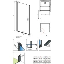 Душевая дверь Radaway Nes Black DWJ I Frame 90 L прозрачное