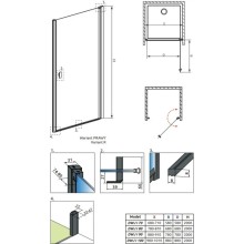 Душевая дверь Radaway Nes 8 Black DWJ I Frame 70 R прозрачное