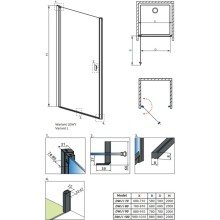Душевая дверь Radaway Nes 8 Black DWJ I Frame 90 L прозрачное