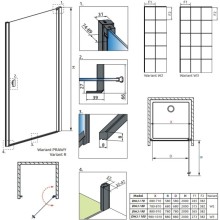 Душевая дверь Radaway Nes 8 Black DWJ I Factory 80 R прозрачное