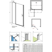 Душевая дверь Radaway Nes Black DWJ II 80 L прозрачное