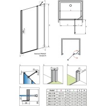 Душевая дверь Radaway Nes Black DWJ II 100 R прозрачное