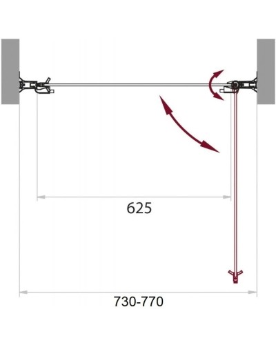 Душевая дверь 75 см BelBagno Sela SELA-B-1-75-P-Cr текстурное стекло