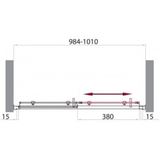 Душевая дверь 100 см BelBagno Uno UNO-BF-1-100-M-Cr матовое