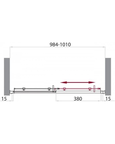 Душевая дверь 100 см BelBagno Uno UNO-BF-1-100-M-Cr матовое