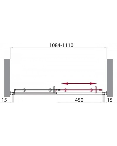 Душевая дверь 110 см BelBagno Uno UNO-BF-1-110-M-Cr матовое