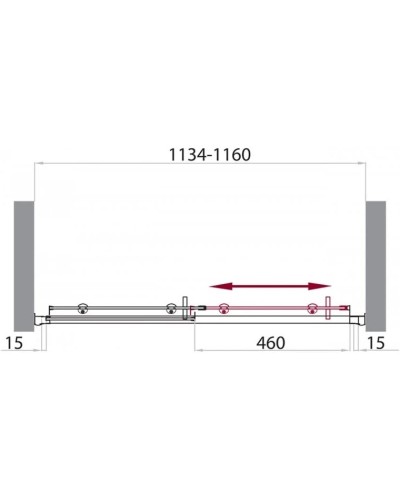 Душевая дверь 115 см BelBagno Uno UNO-BF-1-115-M-Cr матовое