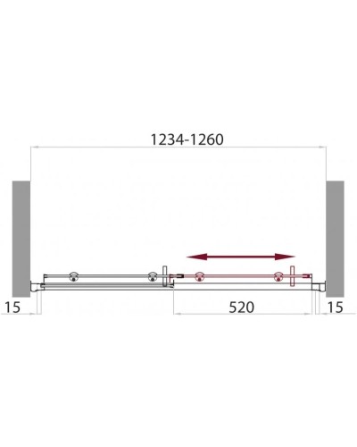 Душевая дверь 125 см BelBagno Uno UNO-BF-1-125-M-Cr матовое