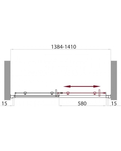 Душевая дверь 140 см BelBagno Uno UNO-BF-1-140-M-Cr матовое