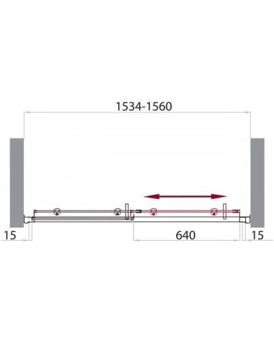Душевая дверь 155 см BelBagno Uno UNO-BF-1-155-M-Cr матовое