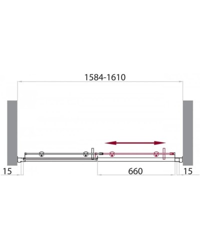 Душевая дверь 160 см BelBagno Uno UNO-BF-1-160-M-Cr матовое