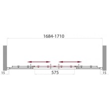 Душевая дверь 170 см BelBagno Uno UNO-BF-2-170-M-Cr матовое