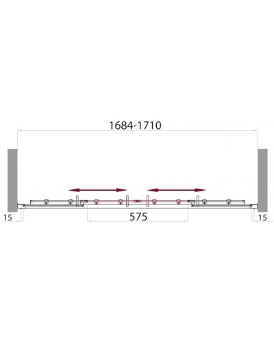 Душевая дверь 170 см BelBagno Uno UNO-BF-2-170-M-Cr матовое