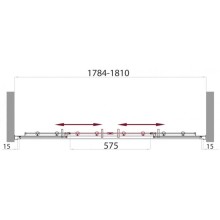 Душевая дверь 180 см BelBagno Uno UNO-BF-2-180-M-Cr матовое